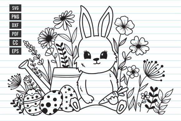 Bunny Rabbit Easter Bunny Flower Svg V.3: A Versatile Design for Creative Projects