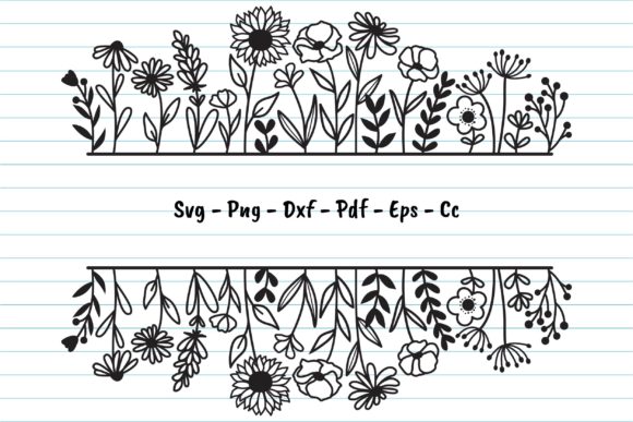 Flower Split Monogram Frame Design for Creative Projects