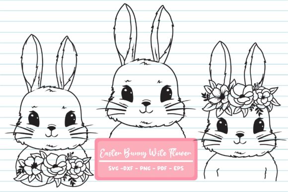 Happy Easter Svg Easter Bunny Flowers